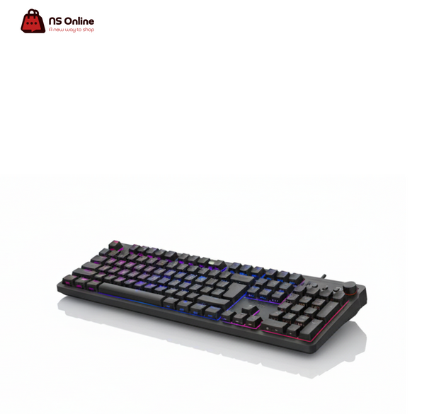 لوحة مفاتيح الألعاب NS GAMER LUMINEX RGB (NS035) | أغطية مفاتيح ريترو بملمس ميكانيكي | مانع الظلال الكامل ومقبض صوت مخصص