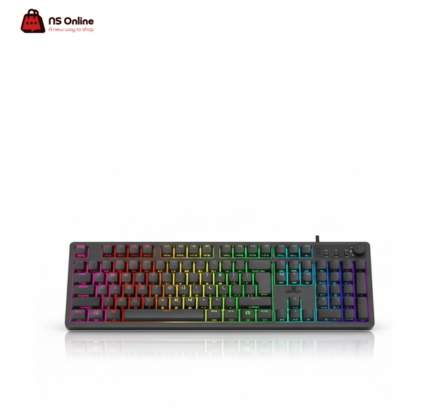 لوحة مفاتيح الألعاب NS GAMER LUMINEX RGB (NS035) | أغطية مفاتيح ريترو بملمس ميكانيكي | مانع الظلال الكامل ومقبض صوت مخصص