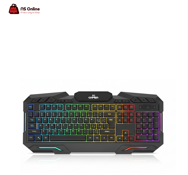 كيبورد الألعاب NS GAMER STRIX RGB (NS030) | خاصية منع الظلال الكاملة ومفاتيح محفورة بالليزر | عمر افتراضي يصل إلى 50 مليون نقرة