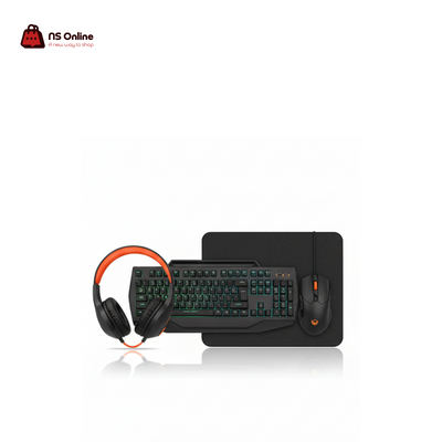 Meetion C490 4-in-1 PC Gaming Kit | Rainbow Backlit Multimedia Keyboard | 3200 DPI High-Precision Mouse | 3.5mm Stereo Headset with Mic | High-Precision XL Mouse Pad