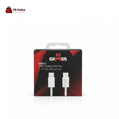 NS GAMER 60W USB-C to USB-C Cable (1M) | PD Fast Charging & Data Sync | Premium Cord for iPhone 15/16, iPad, MacBook Air & Android
