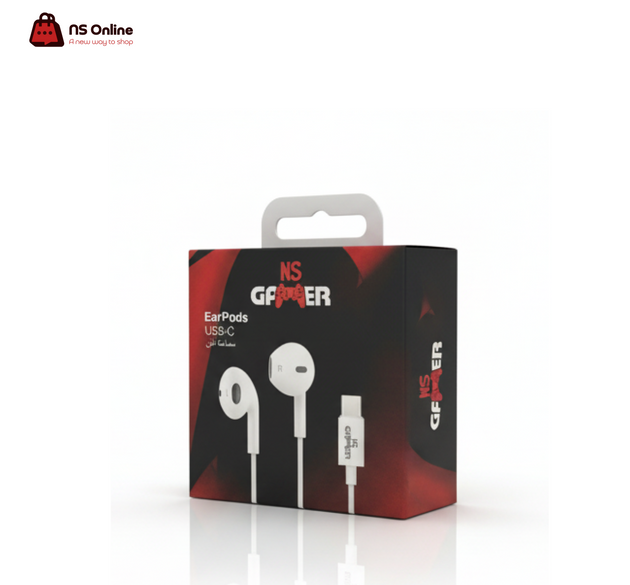 سماعات أذن USB-C من NS GAMER مع ريموت وميكروفون | صوت رقمي عالي الدقة