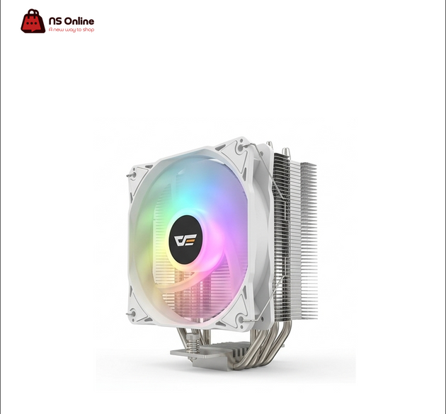 DarkFlash DarkAir Z4 V2 White CPU Air Cooler | High-Performance Processor Cooling Fan | Addressable ARGB Lighting Control | 4 Direct-Contact Copper Heat Pipes | Quiet PWM Hydraulic Bearing Fan for Intel & AMD