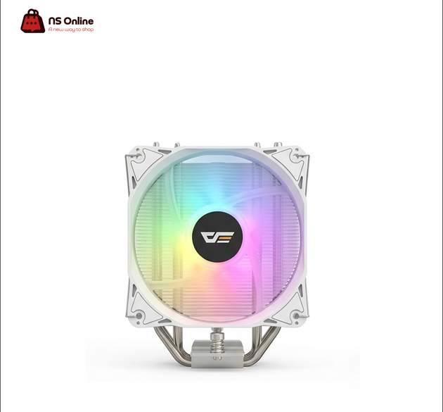 DarkFlash DarkAir Z4 V2 White CPU Air Cooler | High-Performance Processor Cooling Fan | Addressable ARGB Lighting Control | 4 Direct-Contact Copper Heat Pipes | Quiet PWM Hydraulic Bearing Fan for Intel & AMD