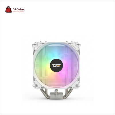 DarkFlash DarkAir Z4 V2 White CPU Air Cooler | High-Performance Processor Cooling Fan | Addressable ARGB Lighting Control | 4 Direct-Contact Copper Heat Pipes | Quiet PWM Hydraulic Bearing Fan for Intel & AMD