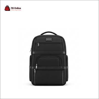 Deadskull GP-02358 Luxury Tech Travel Backpack | Premium Water-Resistant Ballistic Nylon Gaming Bag | Multi-Compartment Laptop & Console Organizer | Tactical Travel Pack with Symmetrical Leather Accent Bands