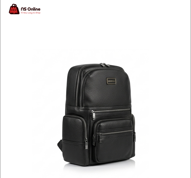 Deadskull KB-023-30 Premium Real Leather Tech Backpack | Luxury Full-Grain Genuine Leather Laptop & Console Bag | Professional High-Capacity Multi-Pocket Executive Travel Pack