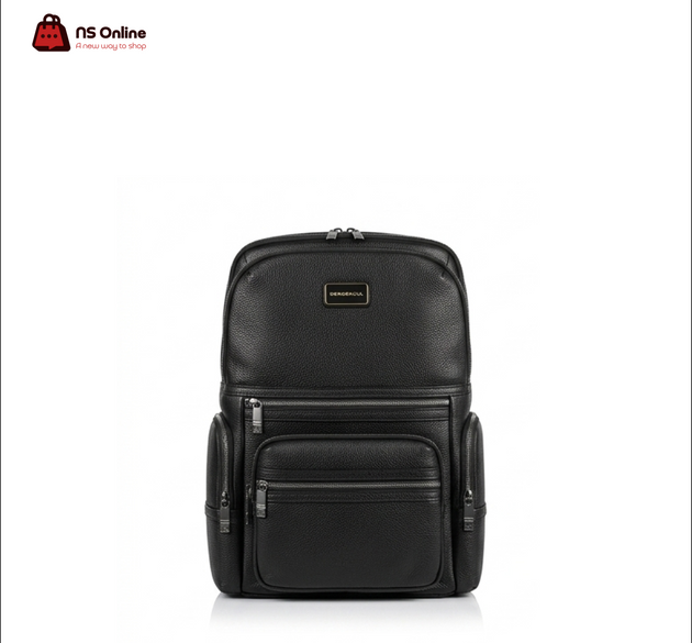 Deadskull KB-023-30 Premium Real Leather Tech Backpack | Luxury Full-Grain Genuine Leather Laptop & Console Bag | Professional High-Capacity Multi-Pocket Executive Travel Pack