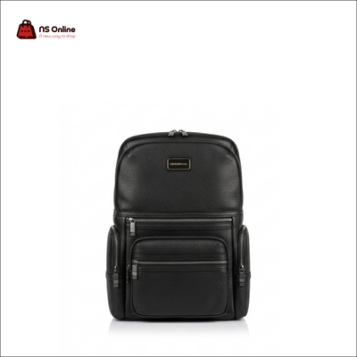Deadskull KB-023-30 Premium Real Leather Tech Backpack | Luxury Full-Grain Genuine Leather Laptop & Console Bag | Professional High-Capacity Multi-Pocket Executive Travel Pack