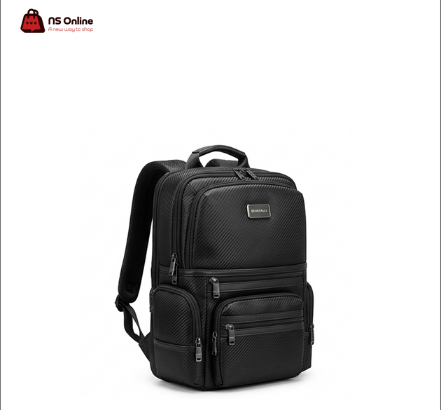 Deadskull GP-02382 Premium Carbon-Textured Nylon Tech Backpack | Heavy-Duty Water-Resistant Laptop & Console Travel Bag | High-Capacity Multi-Pocket Professional Commuter Pack with Symmetrical Side Wings