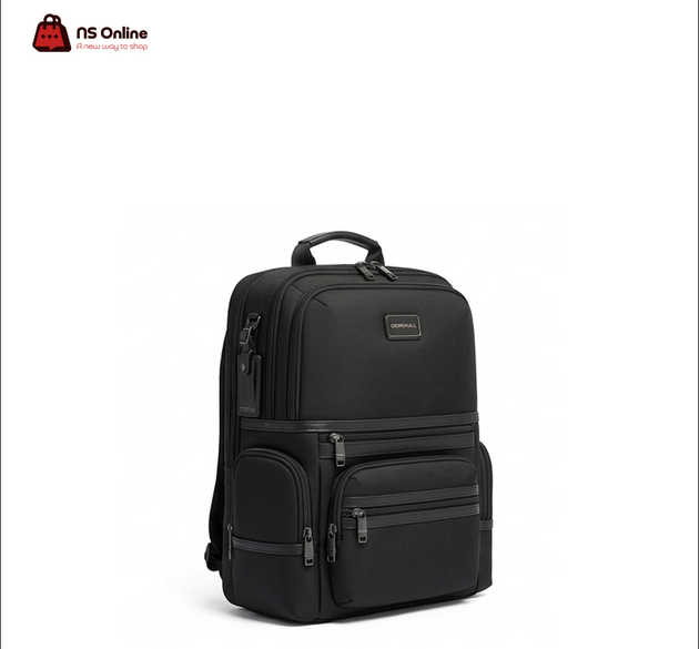 Deadskull KB-023-14 Premium Polyester Tech Backpack | Water-Resistant Multi-Compartment Laptop & Console Bag | Professional Commuter Pack with Symmetrical Side Pockets & Matte Leather Accent Strips
