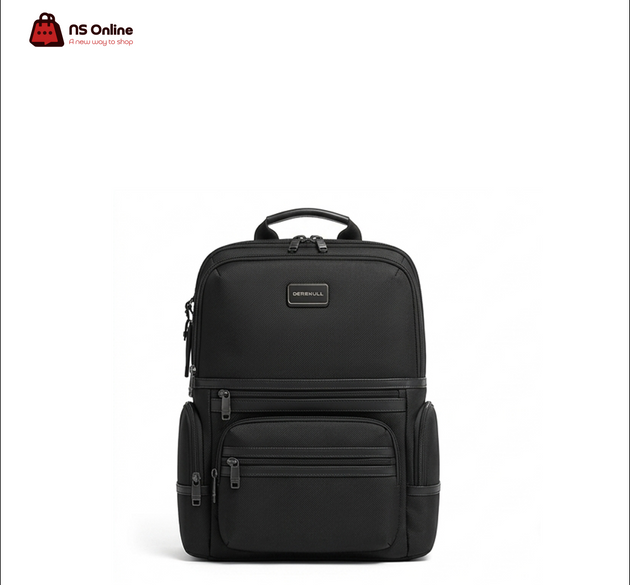 Deadskull KB-023-14 Premium Polyester Tech Backpack | Water-Resistant Multi-Compartment Laptop & Console Bag | Professional Commuter Pack with Symmetrical Side Pockets & Matte Leather Accent Strips