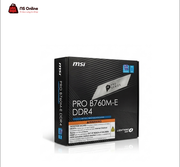 MSI PRO B760M-E DDR4 Motherboard | Intel LGA 1700 Micro-ATX Motherboard with Lightning Gen 4 PCIe Slot, M.2 NVMe Support, Memory Boost, and Core Boost for 12th, 13th, and 14th Gen Intel Processors
