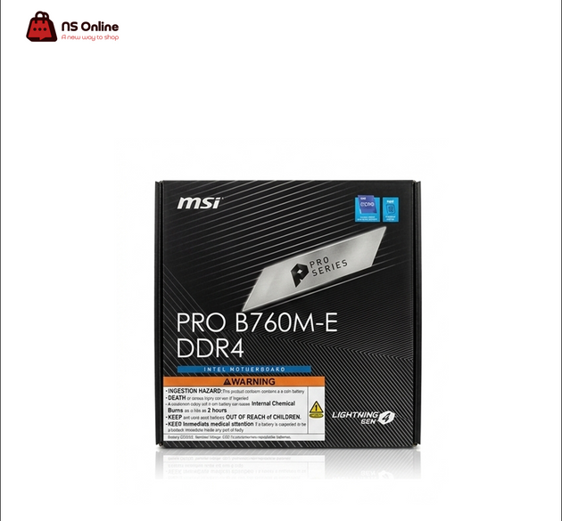 MSI PRO B760M-E DDR4 Motherboard | Intel LGA 1700 Micro-ATX Motherboard with Lightning Gen 4 PCIe Slot, M.2 NVMe Support, Memory Boost, and Core Boost for 12th, 13th, and 14th Gen Intel Processors