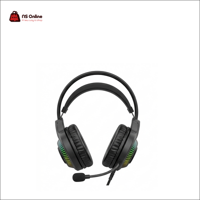 PAWA Over-Ear Stereo RGB Gaming Headset with Flexible Boom Microphone | Multi-Platform 3.5mm Audio + USB RGB Lighting | Self-Adjusting Suspension Headband & Noise-Isolating Memory Foam Ear Cushions for PC, PS5, PS4, Xbox & Switch