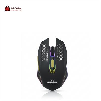 NS Gamer Nexus Wired Gaming Mouse | Custom Street-Art Styling with Textured Grip Panels | Multi-Zone RGB LED Illumination | On-the-Fly DPI Toggle Switch & Dedicated Side Buttons | Professional E-Sports Design