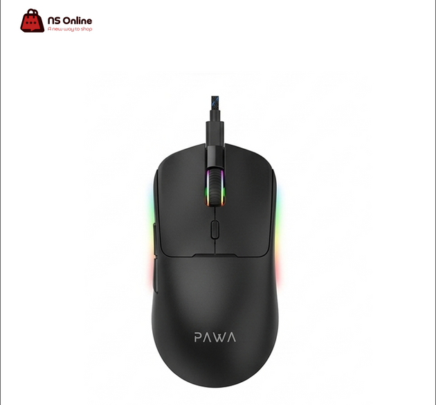 PAWA Vanguard Series Tri-Mode Wireless Gaming Mouse | 2.4GHz Lag-Free, Bluetooth & USB-C Wired Modes, RGB Dynamic Lighting, Lightweight Ergonomic Design for PC, Mac, Laptop & Tablet (Matte Black)