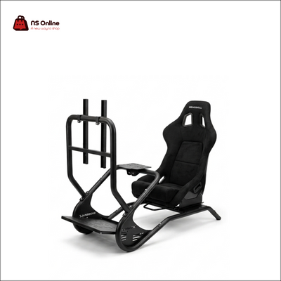 Deadskull Premium Sim Racing Cockpit with Bucket Seat | Heavy-Duty Adjustable Racing Simulator Stand | Full Pro Rig with Integrated TV Monitor Mount, Steering Wheel Plate & Pedal Base