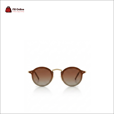 Porodo Lifestyle Riviera Round Frame Sunglasses | Gold Stainless Steel Luxury Eyewear | Anti-Scratch TAC Gradient Lenses with UV400 Sun Protection | Lightweight, Unisex Vintage Round Design
