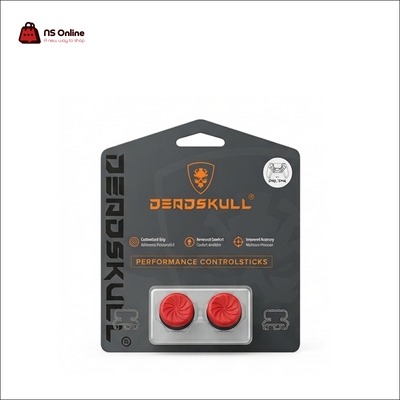 Deadskull Performance Controlsticks Thumb Grips | Crimson Red Vortex Spiral Design | Enhanced Traction & Ergonomic Comfort | High-Precision Analog Stick Caps for PS5 and PS4 Controllers