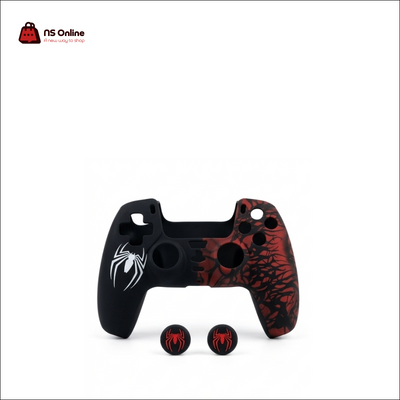 Deadskull Spider Premium Silicone Protective Cover for PS5 Controller | Anti-Slip Grip Skin Case Pack with Matching Analog Stick Thumb Grips | Custom Venom Symbiote Edition Gamepad Shell