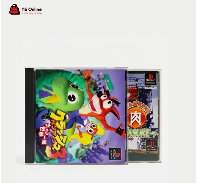 Official PlayStation 1 (PS1) Retro Game Discs | Authentic Import Japanese NTSC-J Editions | Classic Collector’s Grade Pre-Owned Jewel Cases featuring Crash Bandicoot 3 & Muscle Ranking: Road to Sasuke