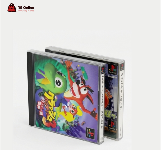 Official PlayStation 1 (PS1) Retro Game Discs | Authentic Import Japanese NTSC-J Editions | Classic Collector’s Grade Pre-Owned Jewel Cases featuring Crash Bandicoot 3 & Muscle Ranking: Road to Sasuke