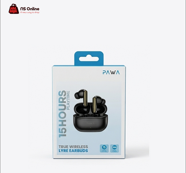 Pawa Lyre True Wireless Earbuds | Bluetooth TWS In-Ear Headphones | 15 Hours Total Playtime, Premium Compact Charging Case & Smart Touch Controls