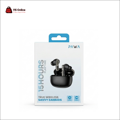 Pawa Savvy True Wireless Earbuds | Bluetooth Gaming & Music In-Ear Headphones | 15 Hours Total Playtime, Premium Compact Charging Case & Smart Touch Controls