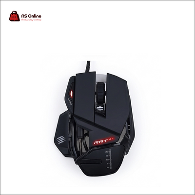 Mad Catz R.A.T. 4+ Optical Gaming Mouse | 7200 DPI PixArt PMW3330 Sensor | Length-Adjustable Palm Rest, 7 Programmable Buttons, Omron Switches & Lightweight 90g Chassis