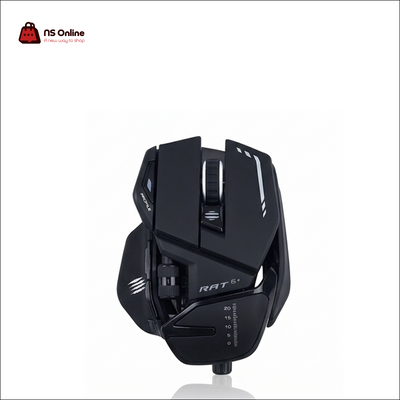 Mad Catz R.A.T. 6+ Optical Gaming Mouse | 12,000 DPI High-Performance Sensor | Adjustable Palm Rest & Weight System, Multi-Button Programmable Ergonomic Esports Mouse