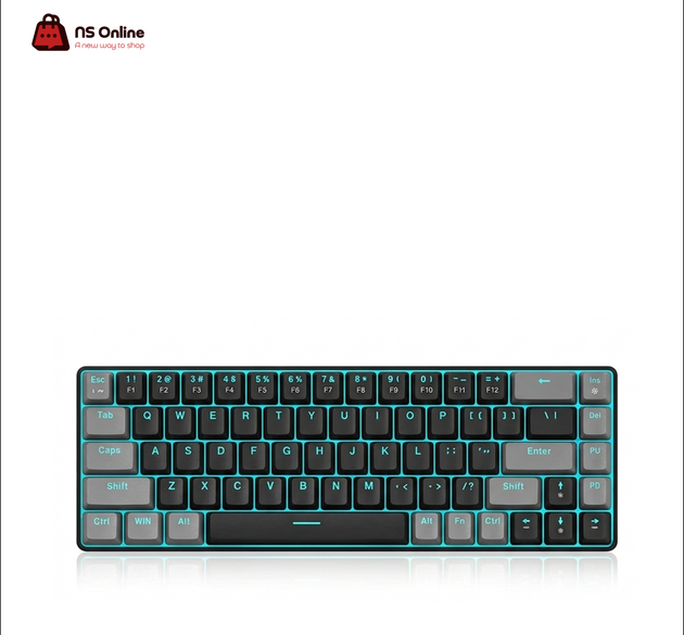 MageGee MK-Box 60% Compact Mechanical Gaming Keyboard | Gray & Black Two-Tone Layout | Blue LED Backlighting | Portable Wired Desktop & Laptop Keyboard