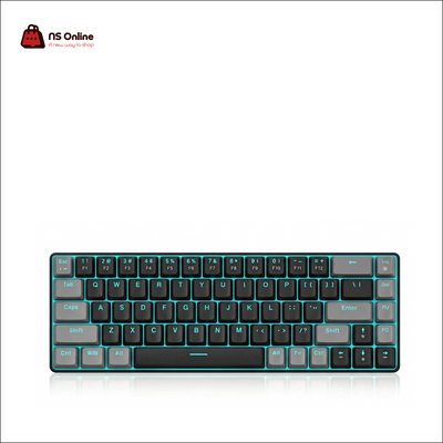 MageGee MK-Box 60% Compact Mechanical Gaming Keyboard | Gray & Black Two-Tone Layout | Blue LED Backlighting | Portable Wired Desktop & Laptop Keyboard