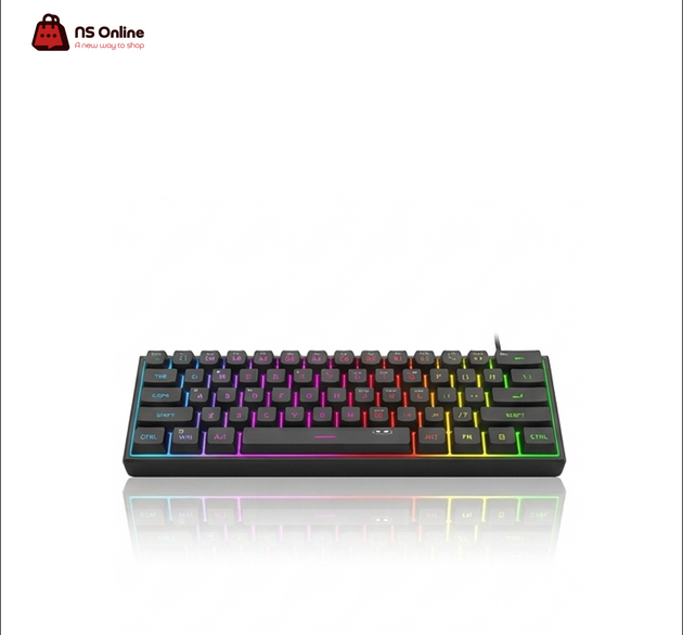 MageGee TS91 Compact 60% RGB Gaming Keyboard | Ultra-Compact Membrane Keyboard with Rainbow LED Backlighting, Detachable Type-C Wired Cable & Ergonomic Layout for Gaming and Office
