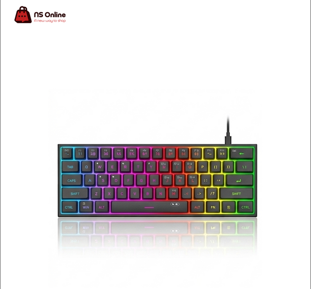 MageGee TS91 Compact 60% RGB Gaming Keyboard | Ultra-Compact Membrane Keyboard with Rainbow LED Backlighting, Detachable Type-C Wired Cable & Ergonomic Layout for Gaming and Office