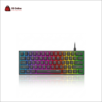 MageGee TS91 Compact 60% RGB Gaming Keyboard | Ultra-Compact Membrane Keyboard with Rainbow LED Backlighting, Detachable Type-C Wired Cable & Ergonomic Layout for Gaming and Office