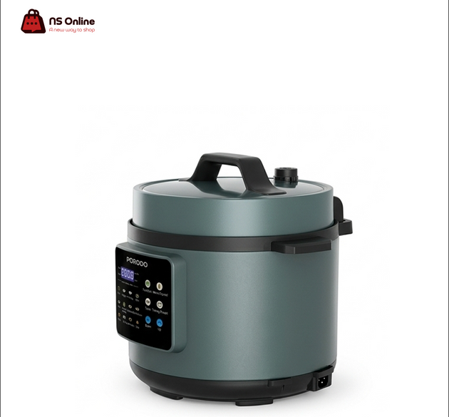 Porodo Lifestyle 1300W Multi-Cuisine Pressure Cooker (6L) | 12 Cooking Presets, Digital LED Display, Non-Stick Inner Pot & Open-Lid Cooking Mode (Slate Grey)