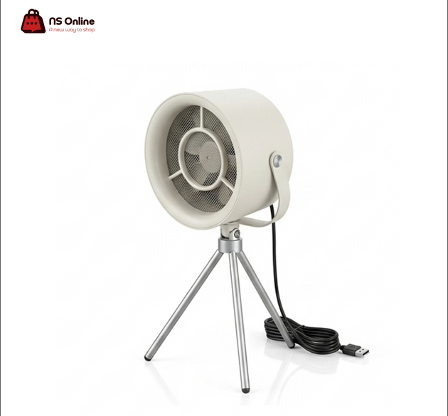 Porodo Lifestyle Portable Desktop Exhaust Fan & Range Hood | Multi-Speed Air Purification, Detachable Washable Filter, Quiet Operation & USB Powered (Beige)