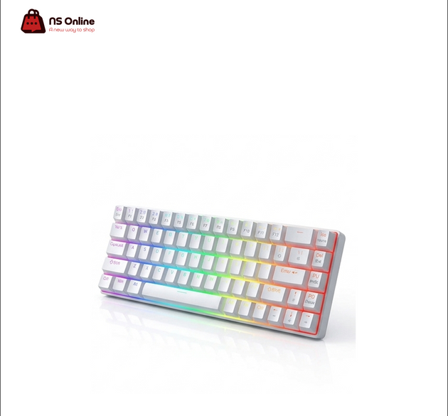 MageGee MK-Box Magnetic Switch Mechanical Gaming Keyboard | 65% Compact 68-Key Layout | Rapid Trigger Hall Effect Switches, White RGB Backlit Keycaps & Dedicated Arrow Keys