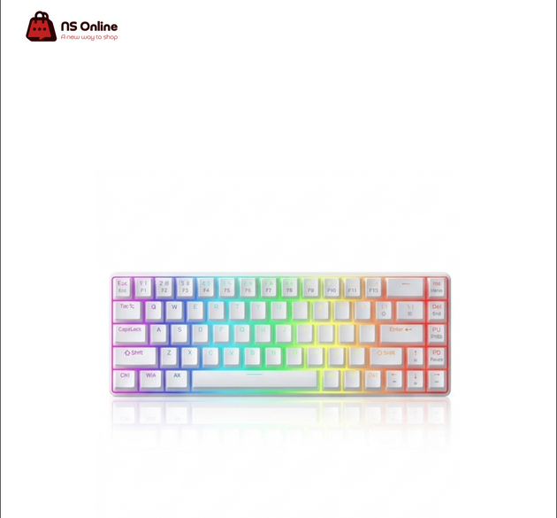 MageGee MK-Box Magnetic Switch Mechanical Gaming Keyboard | 65% Compact 68-Key Layout | Rapid Trigger Hall Effect Switches, White RGB Backlit Keycaps & Dedicated Arrow Keys