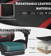 DEEP Furniture Massage Gaming Chair - breathable PU leather and high-density sponge