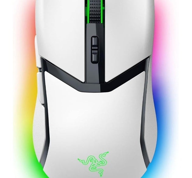 Razer Cobra Pro Wireless Gaming Mouse: 10 Customizable Controls, Chroma RGB Lighting, 30K Optical Sensor, Gen-3 Optical Switches, 2.4GHz, Bluetooth, USB Type C, Up to 170 Hr Battery - White