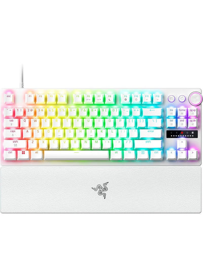 Razer Huntsman V3 Pro Tenkeyless 8KHz Analog Optical Esports Keyboard: Analog Optical Switches Gen 2, 8000 Hz Polling, Snap Tap, Rapid Trigger, Adjustable Actuation, Media Controls - White