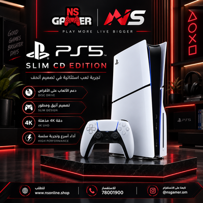 Sony PlayStation 5 (PS5) Slim Console – Disc Edition | 1TB Custom Ultra-Fast SSD, Detachable Ultra HD Blu-ray Drive, 4K 120Hz Gaming, Ray Tracing & Tempest 3D Audio (White / CFI-2000)