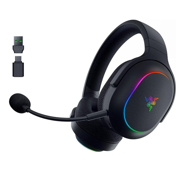 Razer Barracuda X Chroma Gaming Headphones, 40mm Razer TriForce, Detachable Razer HyperClear Cardioid Mic, 7.1 Surround Sound, 6-Zone Earcup Lighting, Black
