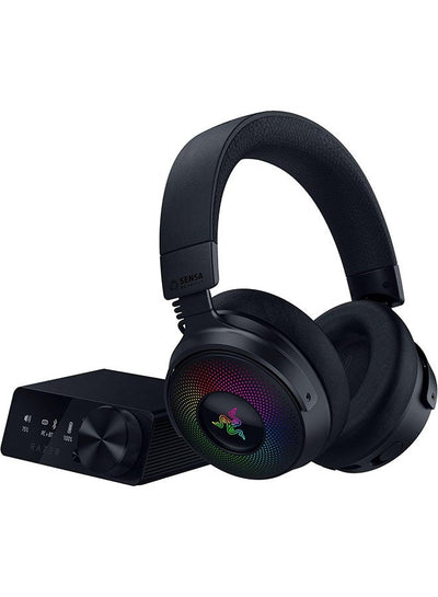 Razer Kraken V4 Pro Wireless Gaming Headphones, OLED Control Hub, 40mm Driver, Razer TriForce Bio-Cellulose Type, Retractable Razer HyperClear Super Wideband Mic, Unidirectional Pick-Up, Black
