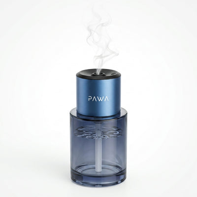 PAWA Lavender Aroma Diffuser | Ultrasonic Essential Oil Fragrance Diffuser with Ambient LED Lighting, Quiet Operation & Compact USB Power (White & Purple)