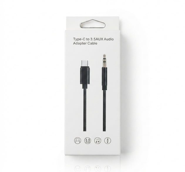 Type-C to 3.5mm Aux Audio Adapter Cable (Model: GL-090-2) | Premium Braided USB-C to Headphone Jack Converter for Car Stereo, Android & iPad