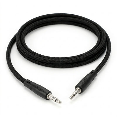 PAWA 3.5mm to 3.5mm Nylon Braided Audio Cable (1.2M / 4Ft) | High-Fidelity Sound, Copper Core Wire, Stable Signal Transmission & Reinforced Connectors (Black)