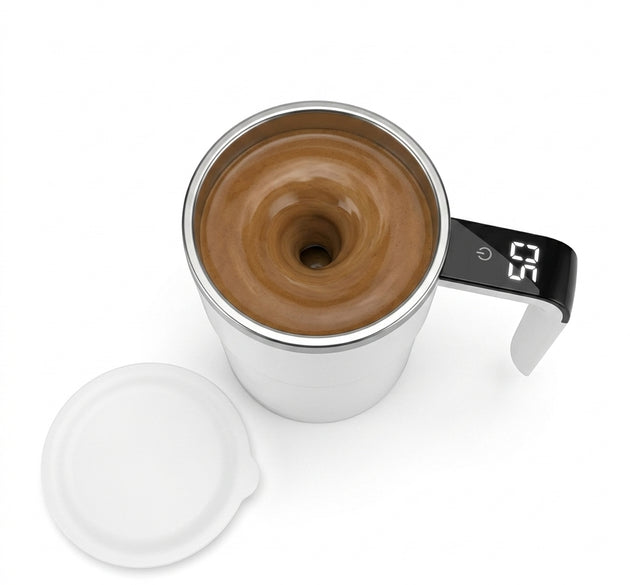 Automatic Magnetic Self-Stirring Coffee Mug (380ml / 400ml) - USB Rechargeable Electric Mixing Cup with Food-Grade 304 Stainless Steel Interior, Detachable Magnetic Stirring Capsule & Leak-Proof Lid | Ideal for Coffee, Tea, Hot Chocolate & Protein Shakes